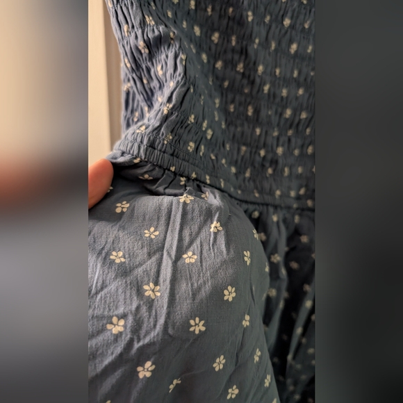 American Eagle Blue Floral, Tie Front, Short Sleeve mini dress sz XL NWT - Picture 7 of 8